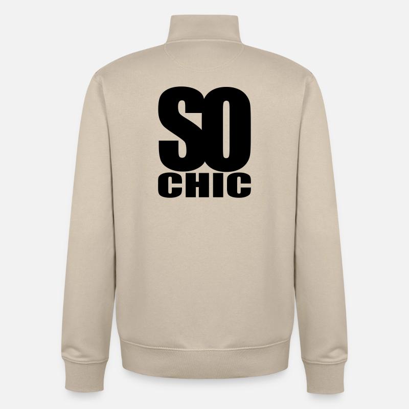 so chic - Sweat zippé unisexe en coton bio Stanley/Stella - beige crème