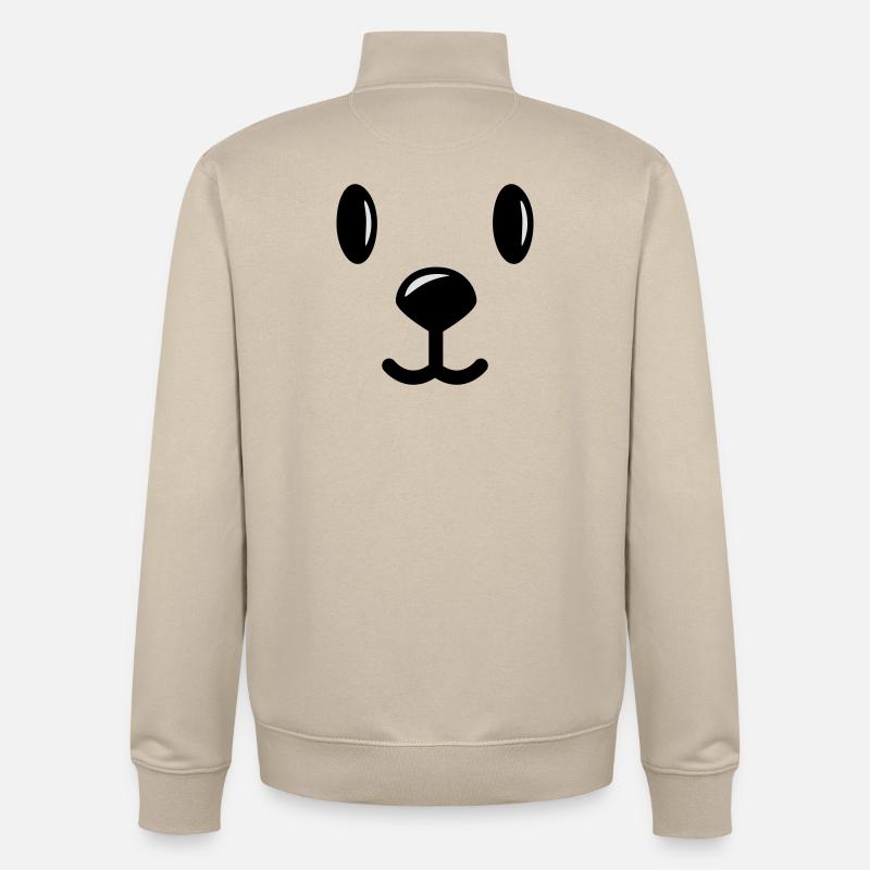 teddy bär bärchen smiley face - Sweat zippé unisexe en coton bio Stanley/Stella - beige crème
