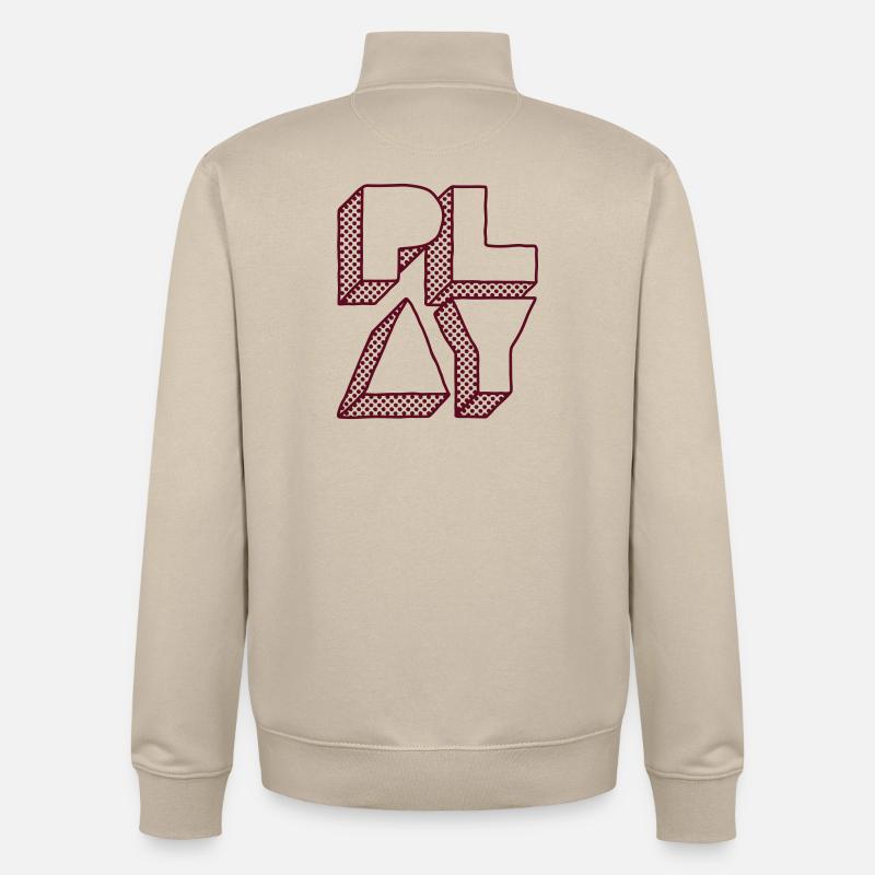 Press Play - Sweat zippé unisexe en coton bio Stanley/Stella - beige crème