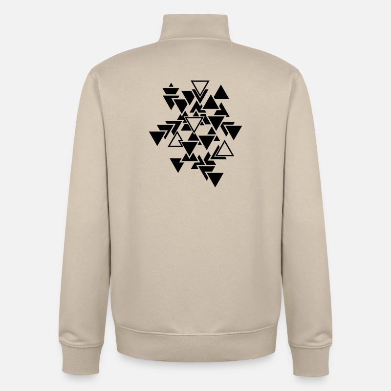 Triangles motif graphique - Sweat zippé unisexe en coton bio Stanley/Stella - beige crème