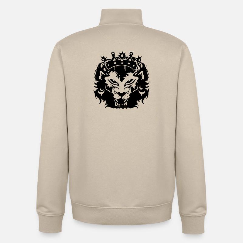 Der Löwe mit Krone - Unisex Organic Zip Sweatshirt von Stanley/Stella - Cremebeige