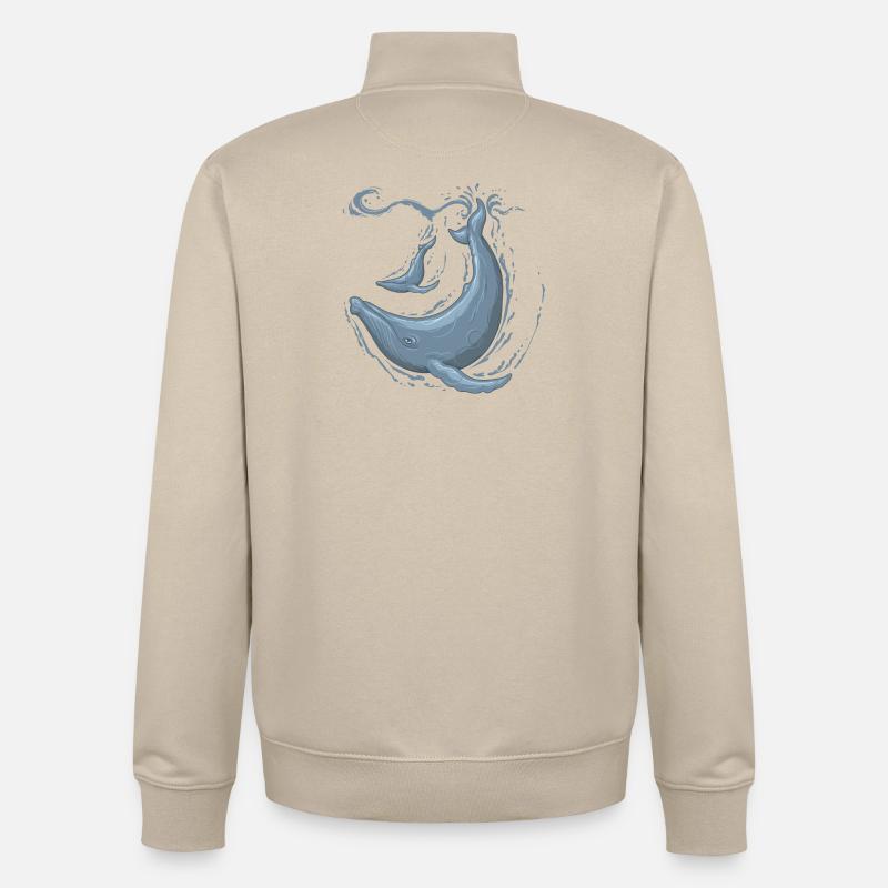 humpback - Sweat zippé unisexe en coton bio Stanley/Stella - beige crème