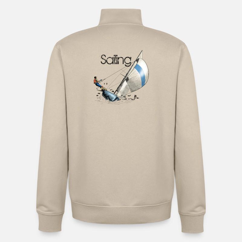 sailing - Sweat zippé unisexe en coton bio Stanley/Stella - beige crème