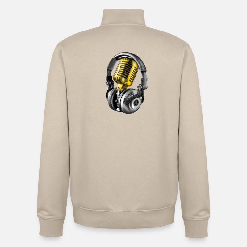 Microphone - Sweat zippé unisexe en coton bio Stanley/Stella - beige crème