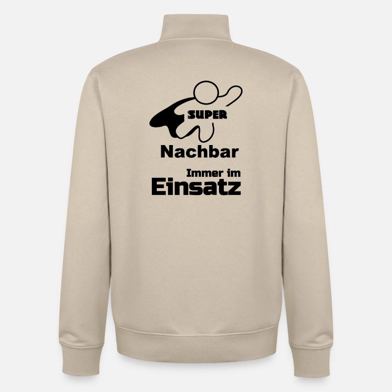 Super Nachbar Geschenk - Unisex Organic Zip Sweatshirt von Stanley/Stella - Cremebeige