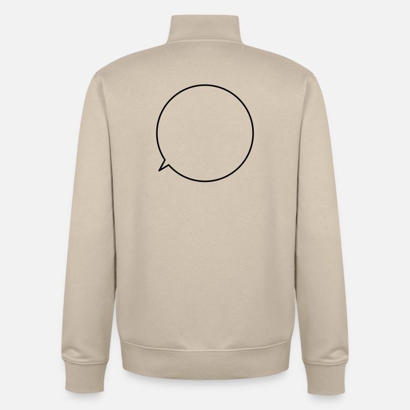 Speech bubble request text customizable - Unisex Organic Zip Sweatshirt by Stanley/Stella - desert dust