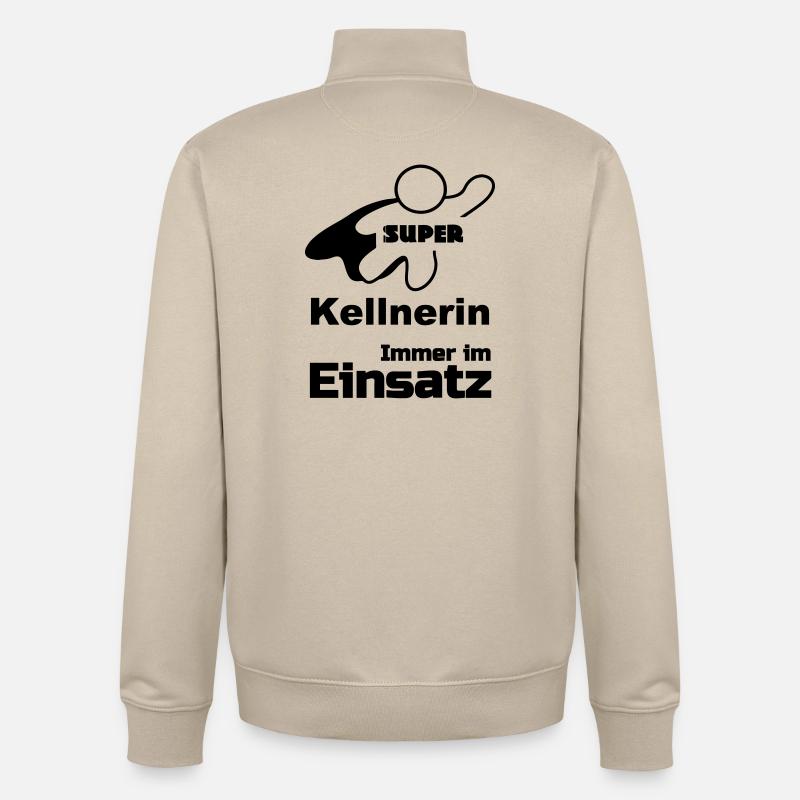 Super Kellnerin Geschenk - Unisex Organic Zip Sweatshirt von Stanley/Stella - Cremebeige