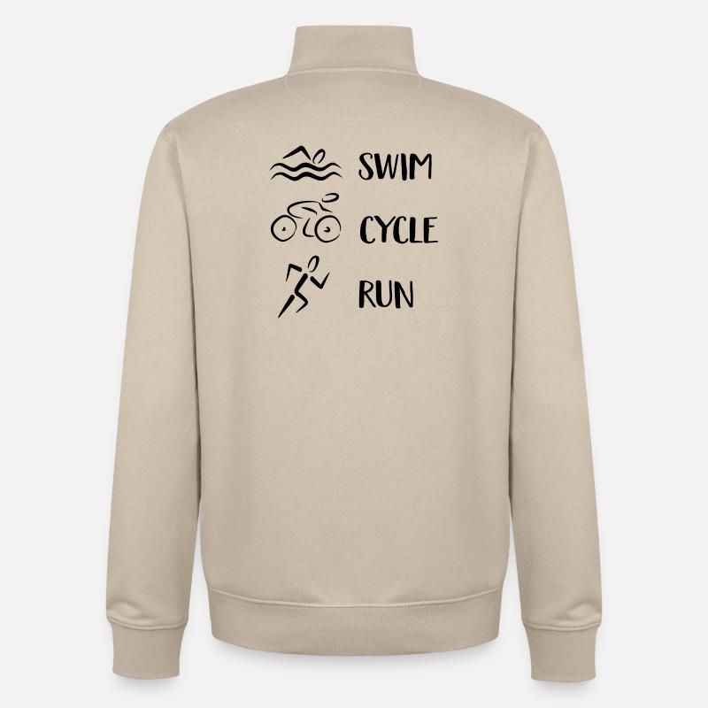 Triathlon - Sweat zippé unisexe en coton bio Stanley/Stella - beige crème