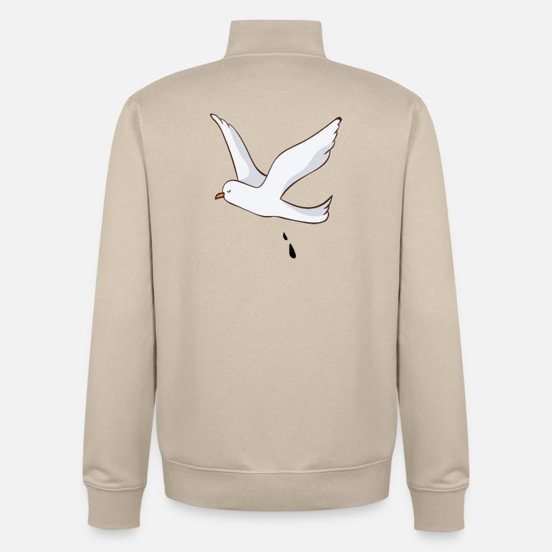 La mouette - Sweat zippé unisexe en coton bio Stanley/Stella - beige crème