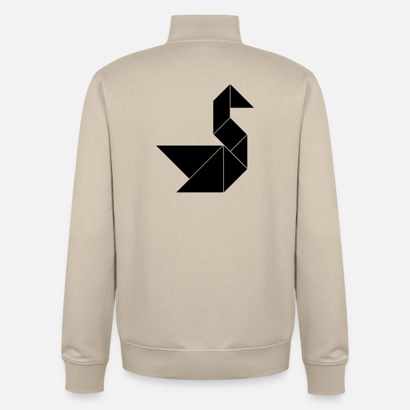 Tangram Schwan einfarbig - Unisex Organic Zip Sweatshirt von Stanley/Stella - Cremebeige