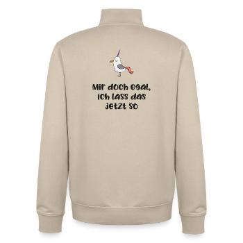 lustiger Spruch - Unisex Organic Zip Sweatshirt von Stanley/Stella - Cremebeige - Hinten - AI Model Male 185 dark (185cm)