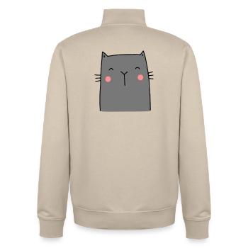 Cat Kitten Hangover I Gift for cat friends - Unisex Organic Zip Sweatshirt by Stanley/Stella - desert dust - Back - AI Model Male 185 dark (185cm)