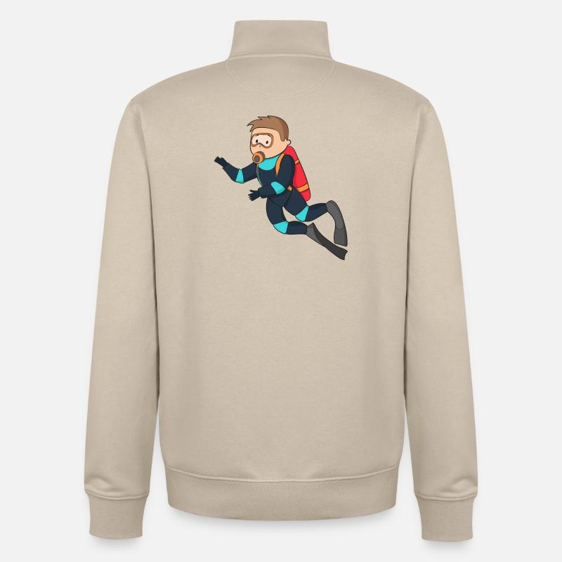 diving - Unisex Organic Zip Sweatshirt von Stanley/Stella - Cremebeige