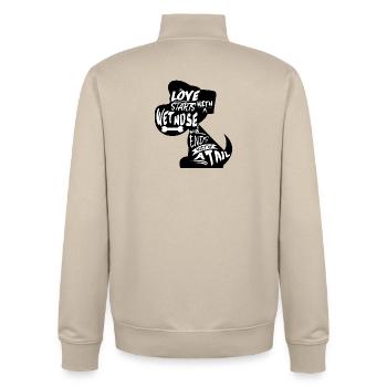 Hundesprüche, Hundeshirt, Lieblingstier Hund, Hu - Unisex Organic Zip Sweatshirt von Stanley/Stella - Cremebeige - Hinten - AI Model Male 185 dark (185cm)