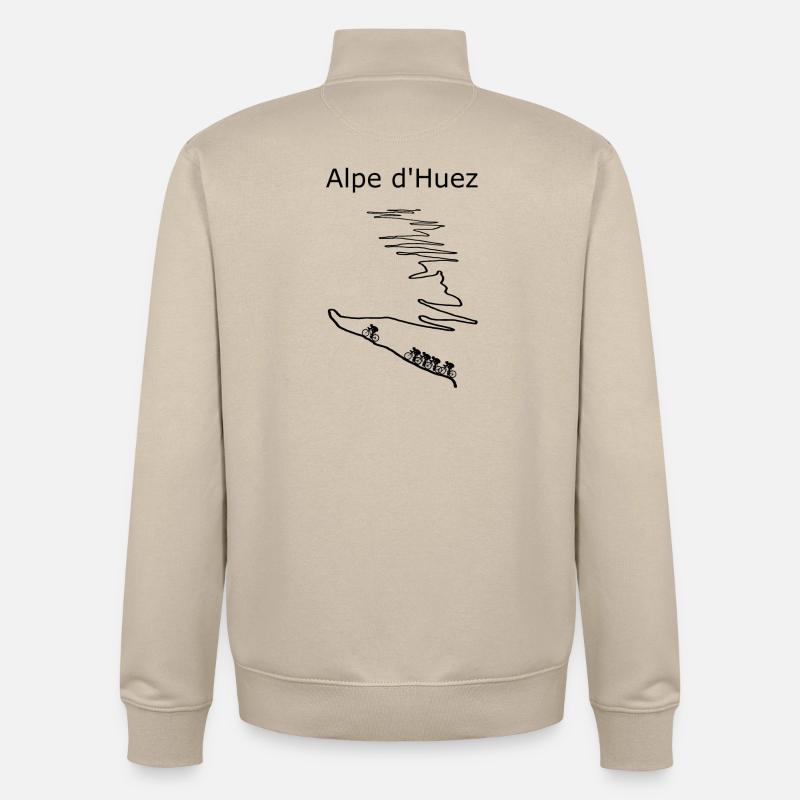 Oeil du Monte Huez avec panache de neige - Sweat zippé unisexe en coton bio Stanley/Stella - beige crème