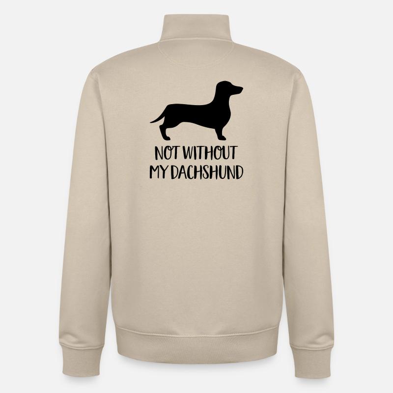 dachshund - Unisex Organic Zip Sweatshirt by Stanley/Stella - desert dust
