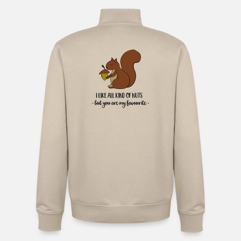 squirrel - Unisex Organic Zip Sweatshirt by Stanley/Stella - desert dust