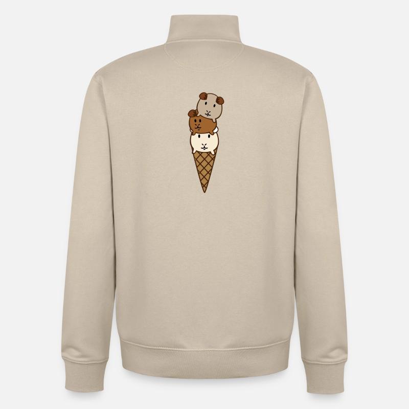 Cobaye - Sweat zippé unisexe en coton bio Stanley/Stella - beige crème