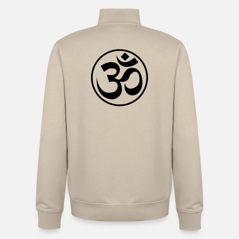 OM Zeichen GOA - Unisex Organic Zip Sweatshirt von Stanley/Stella - Cremebeige