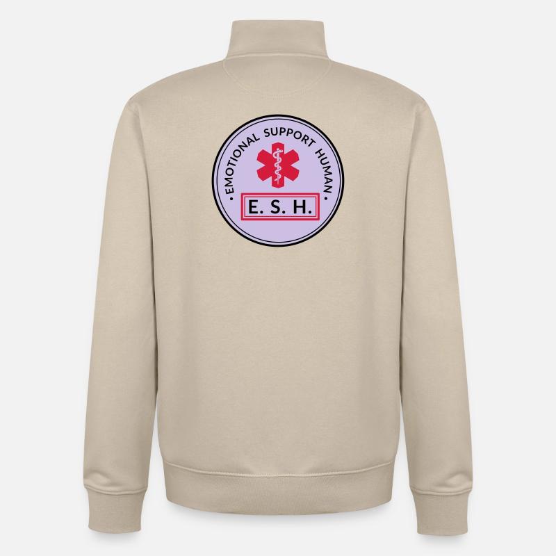 Emotional Support Human - Unisex Organic Zip Sweatshirt von Stanley/Stella - Cremebeige