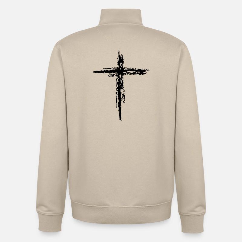 Intersection - Sweat zippé unisexe en coton bio Stanley/Stella - beige crème