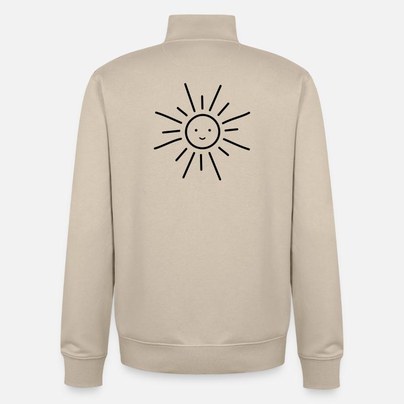 Sun sunshine bright sun face - Unisex Organic Zip Sweatshirt by Stanley/Stella - desert dust