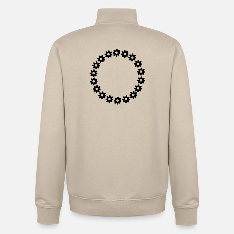 Une couronne de fleurs - Sweat zippé unisexe en coton bio Stanley/Stella - beige crème