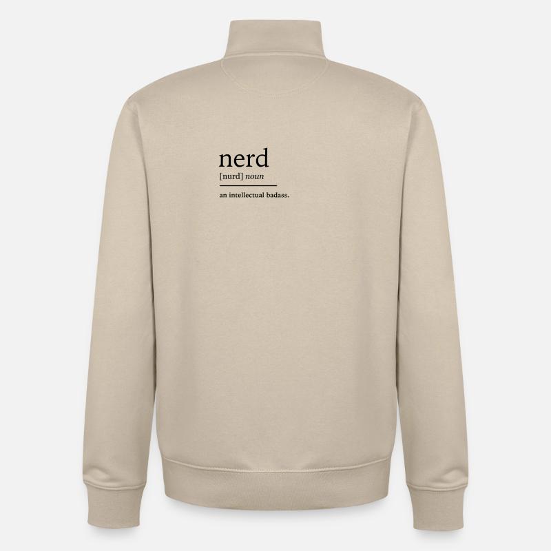 Nerd nerd - Sweat zippé unisexe en coton bio Stanley/Stella - beige crème