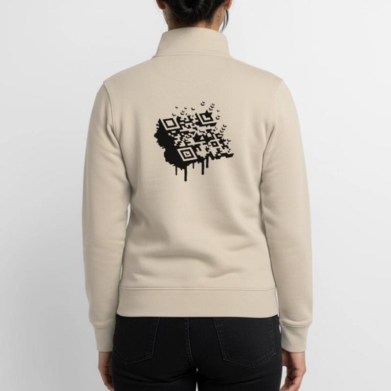 Un code à barres 3D comme un graffiti Sweat zippé unisexe en coton bio Stanley/Stella