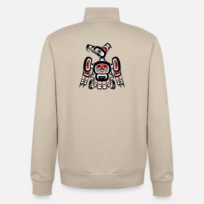 Northwest Pacific coast Kaigani Thunderbird - Unisex Organic Zip Sweatshirt von Stanley/Stella - Cremebeige