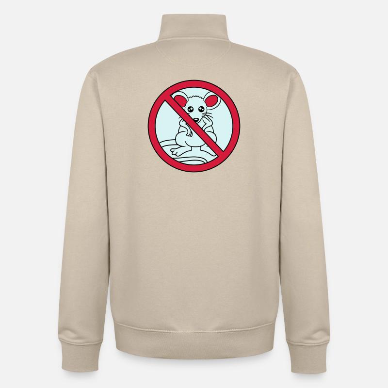 verboten schild durchgestrichen keine maus suess n - Unisex Organic Zip Sweatshirt von Stanley/Stella - Cremebeige