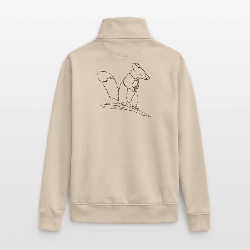 Fuchs Eichhörnchen Squirrel Fox Unisex Organic Zip Sweatshirt von Stanley/Stella