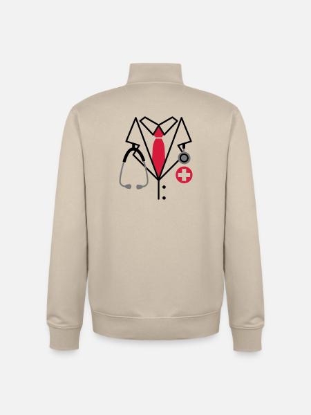 Doktor, Doktor Kostüm - Unisex Organic Zip Sweatshirt von Stanley/Stella - Cremebeige