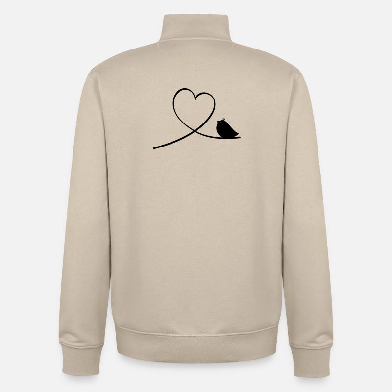 Oiseau - Sweat zippé unisexe en coton bio Stanley/Stella - beige crème