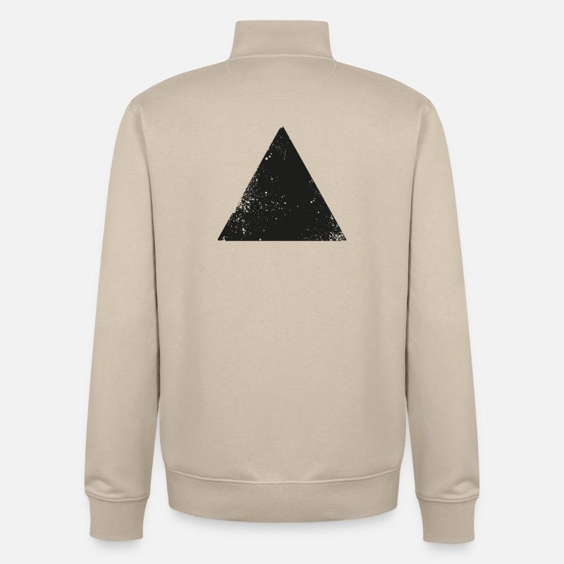 hippie triangle symbole de forme - Sweat zippé unisexe en coton bio Stanley/Stella - beige crème