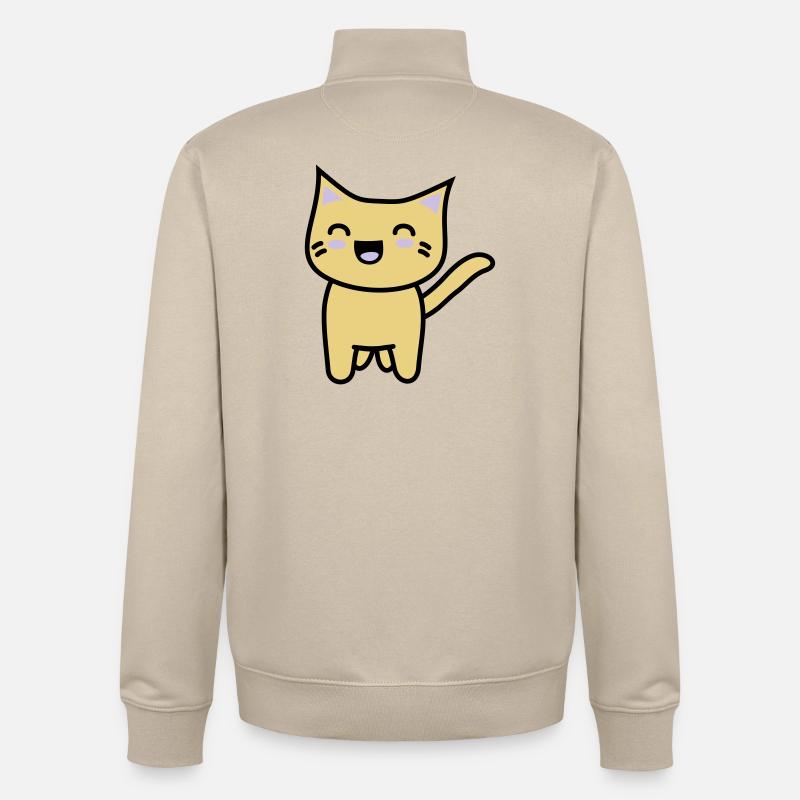 Kawaii Kitteh would be - Unisex Organic Zip Sweatshirt by Stanley/Stella - desert dust