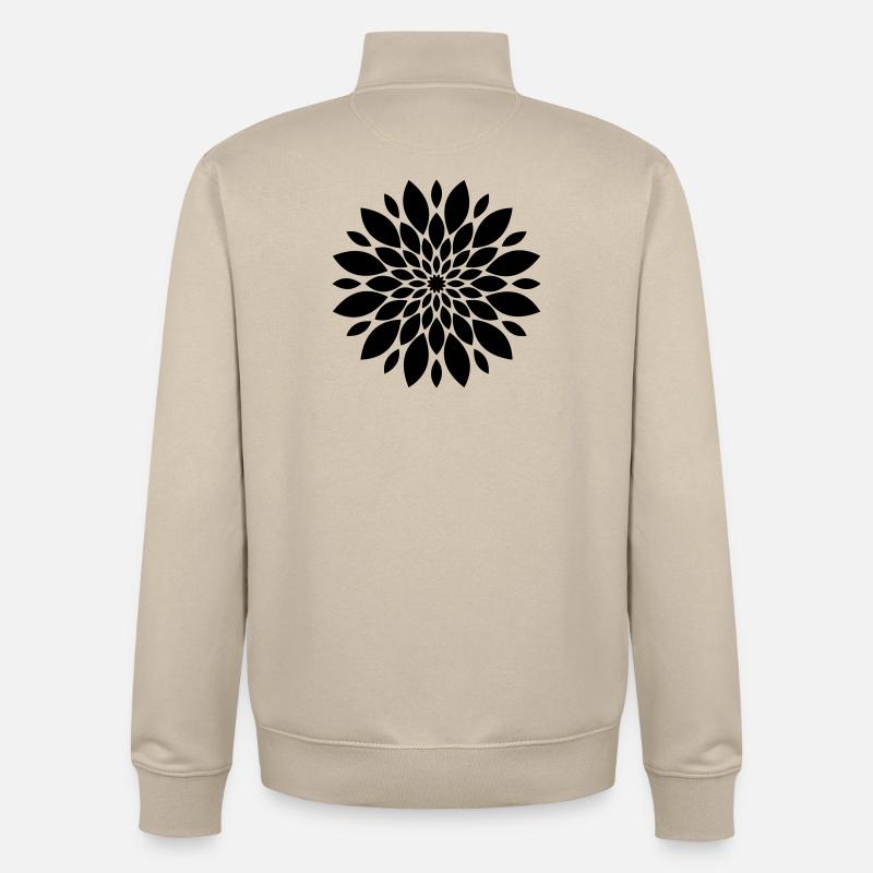 Fleur mandala fleur florale - Sweat zippé unisexe en coton bio Stanley/Stella - beige crème