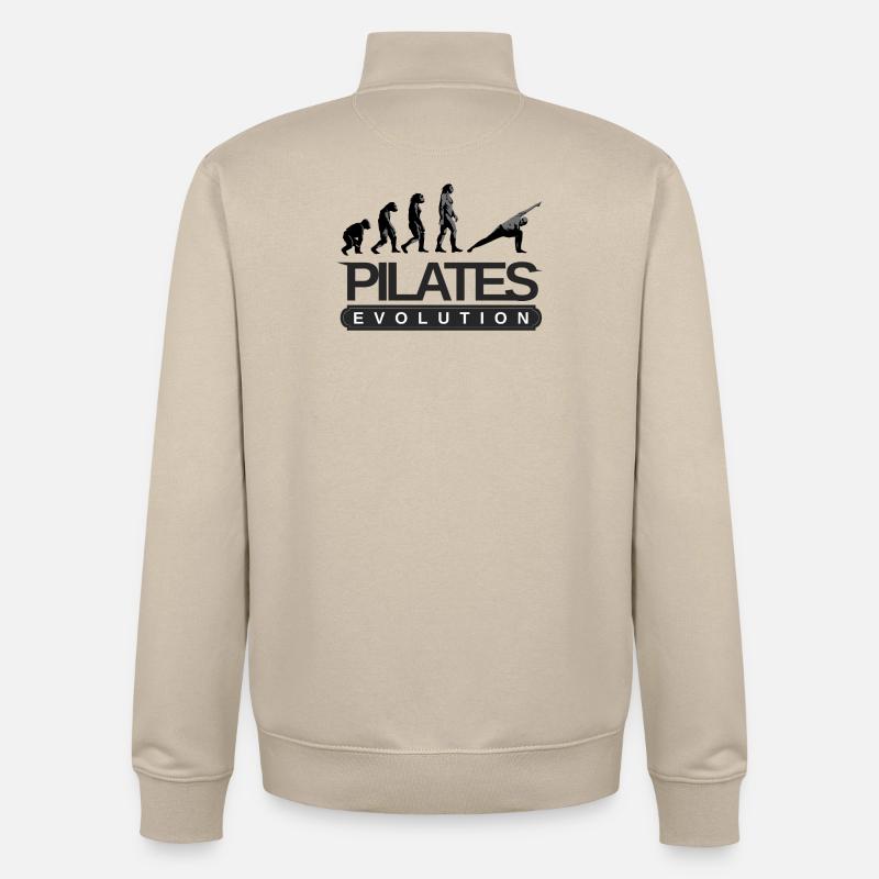 Pilates Evolution Fitness Training Spruch - Unisex Organic Zip Sweatshirt von Stanley/Stella - Cremebeige