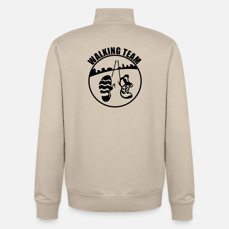 walking team - Sweat zippé unisexe en coton bio Stanley/Stella - beige crème
