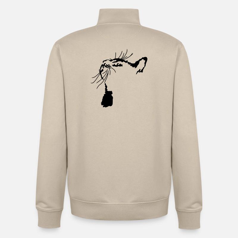 Chat - Sweat zippé unisexe en coton bio Stanley/Stella - beige crème