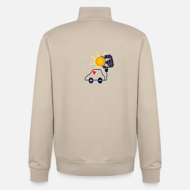 Solar Power Car with Solar Panel - Unisex Organic Zip Sweatshirt by Stanley/Stella - desert dust
