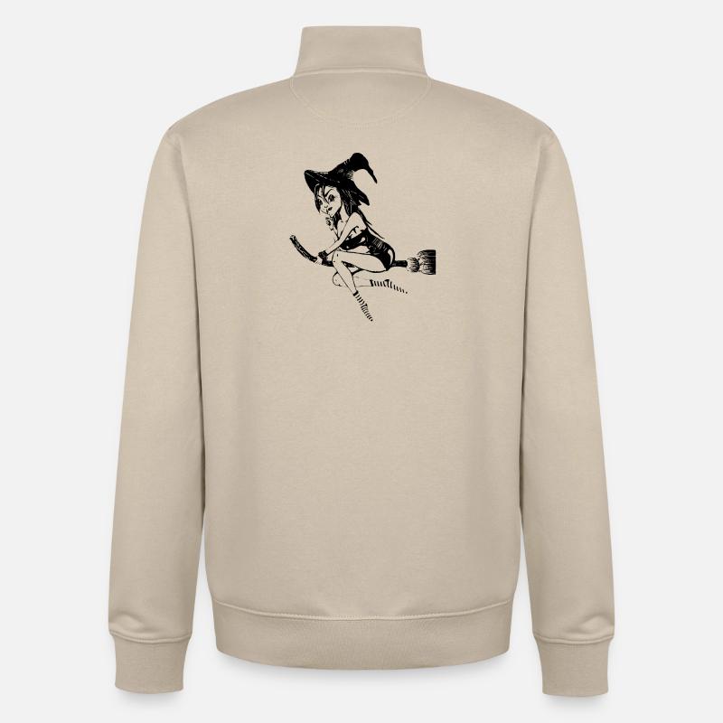 witch1 - Sweat zippé unisexe en coton bio Stanley/Stella - beige crème