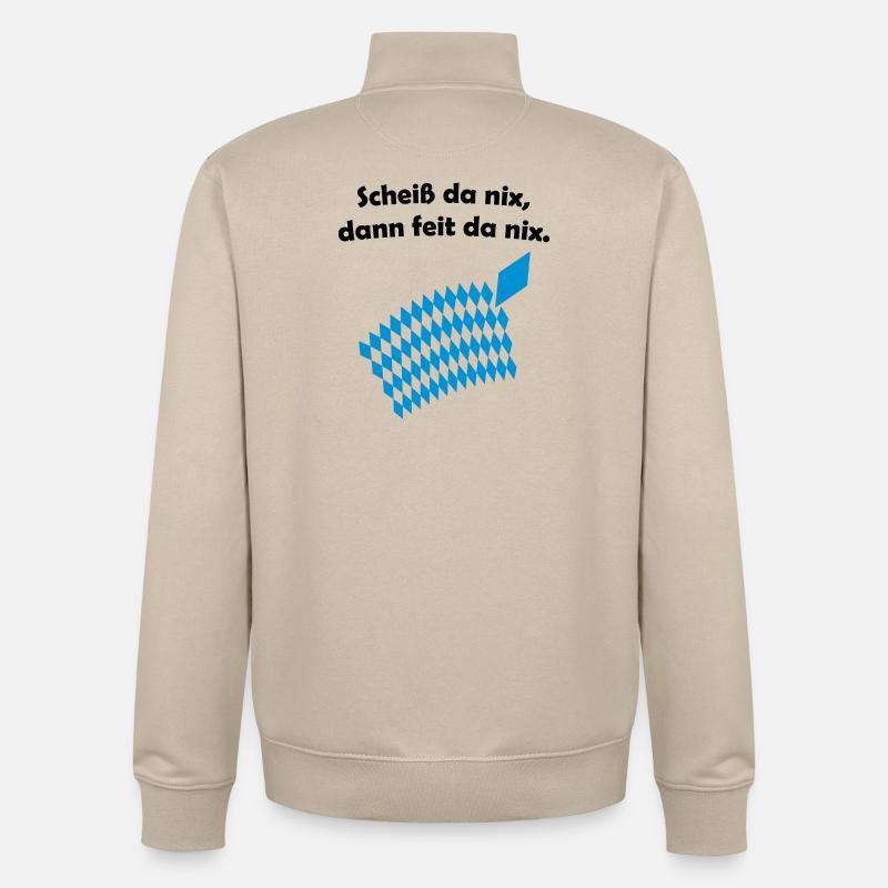 Bayerisches Scheiß da nix Design - Unisex Organic Zip Sweatshirt von Stanley/Stella - Cremebeige