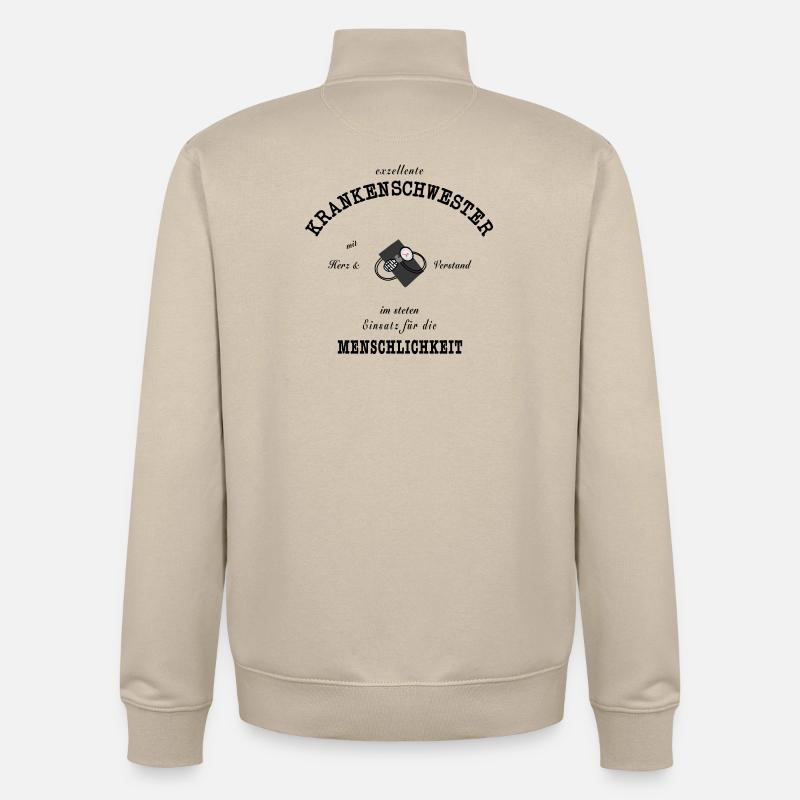 Excellente infirmière - Sweat zippé unisexe en coton bio Stanley/Stella - beige crème