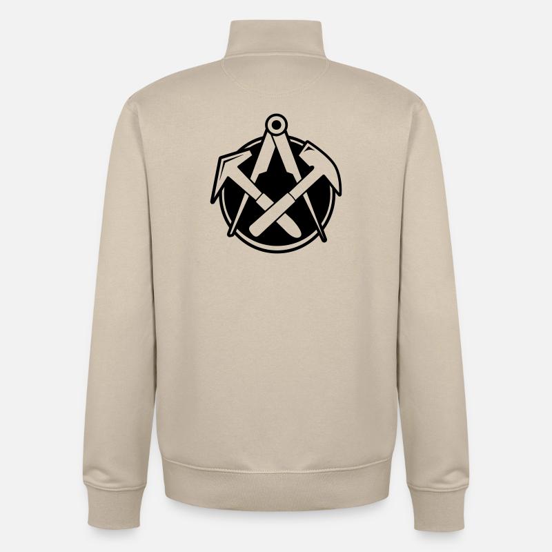 Dachdecker Logo, Zunftlogo - Unisex Organic Zip Sweatshirt von Stanley/Stella - Cremebeige