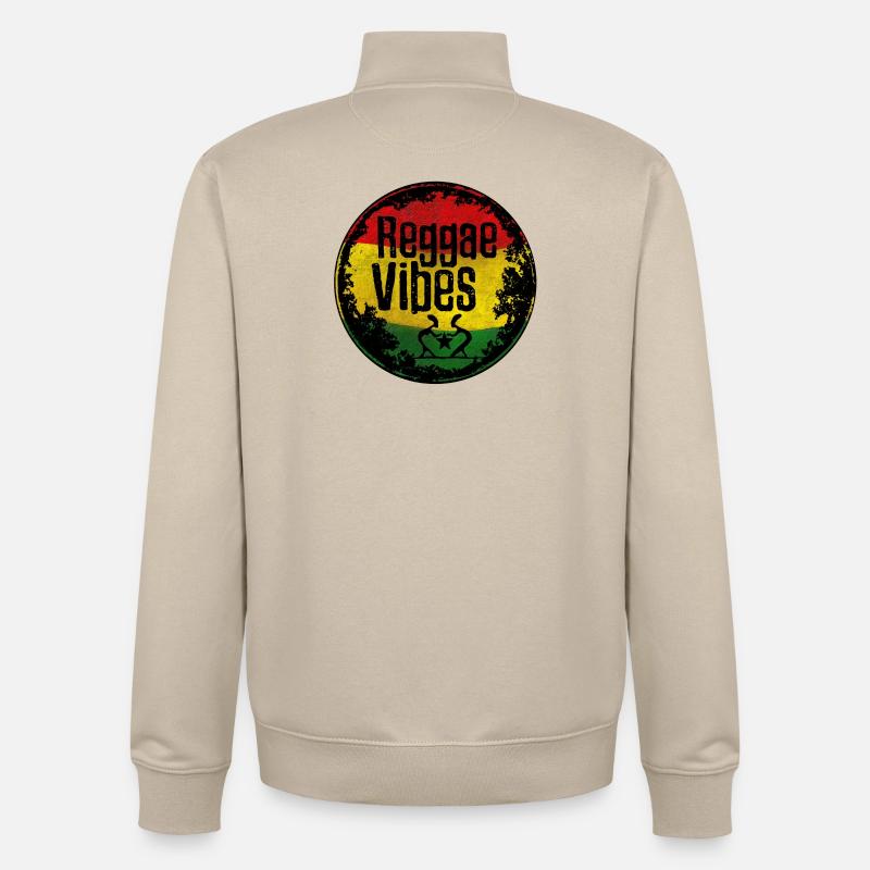 Reggae Vibes Rasta Design - Unisex Organic Zip Sweatshirt von Stanley/Stella - Cremebeige