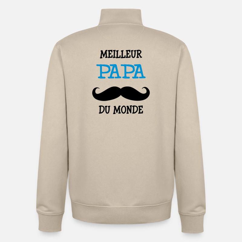 Bester Papa der Welt - Unisex Organic Zip Sweatshirt von Stanley/Stella - Cremebeige