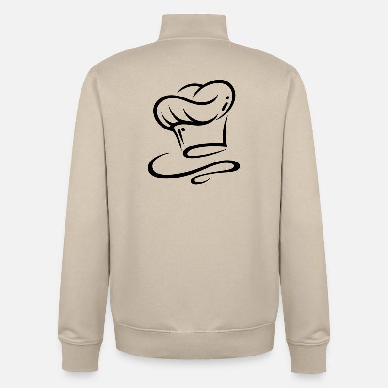 Chapeau, cuisinier, cuisine du chef - Sweat zippé unisexe en coton bio Stanley/Stella - beige crème