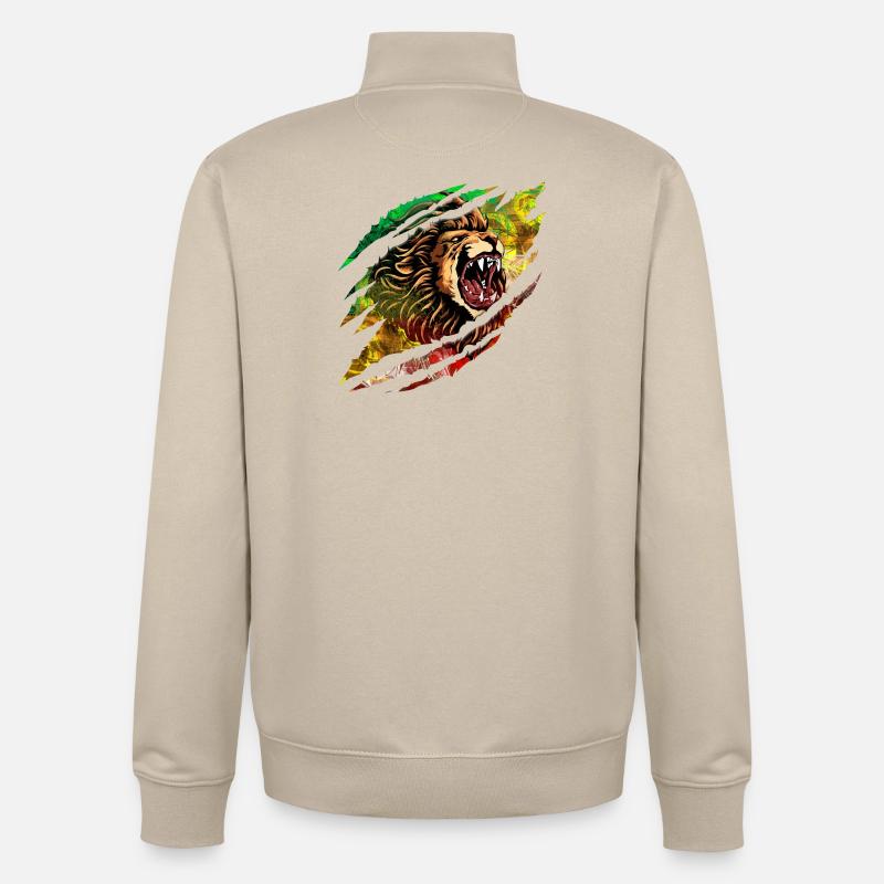 Löwensturm Farbexplosion - Unisex Organic Zip Sweatshirt von Stanley/Stella - Cremebeige