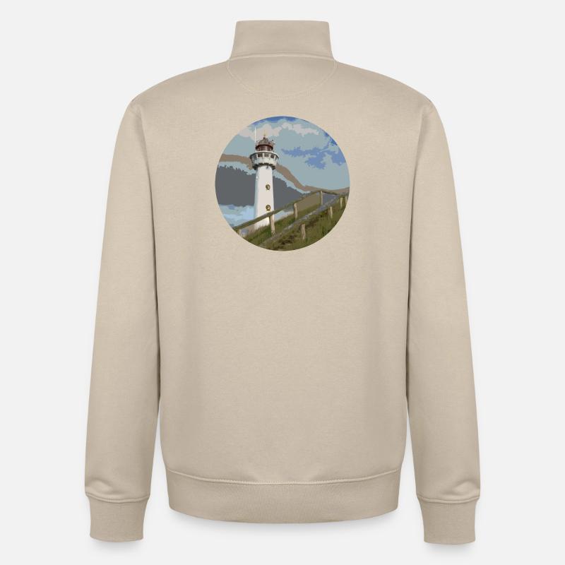 leuchtturm - Sweat zippé unisexe en coton bio Stanley/Stella - beige crème
